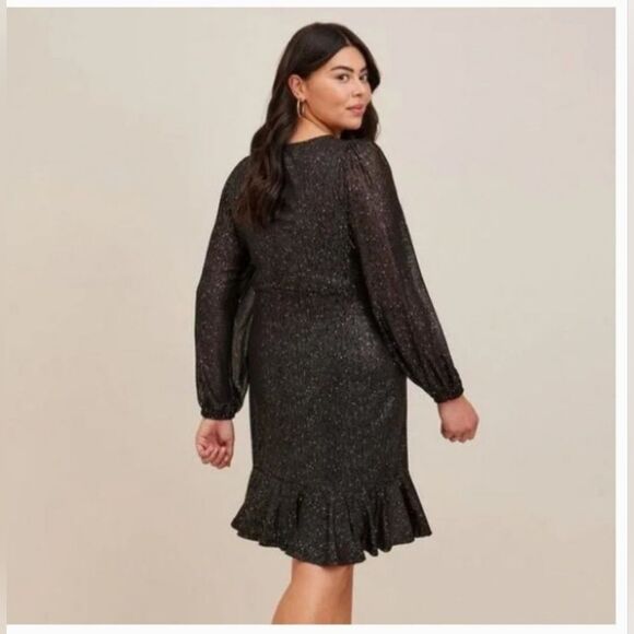 NEW TORRID Sparkly Party Dress Plus Size Formal Event Glam Black Glitter Sleek - Picture 2 of 15